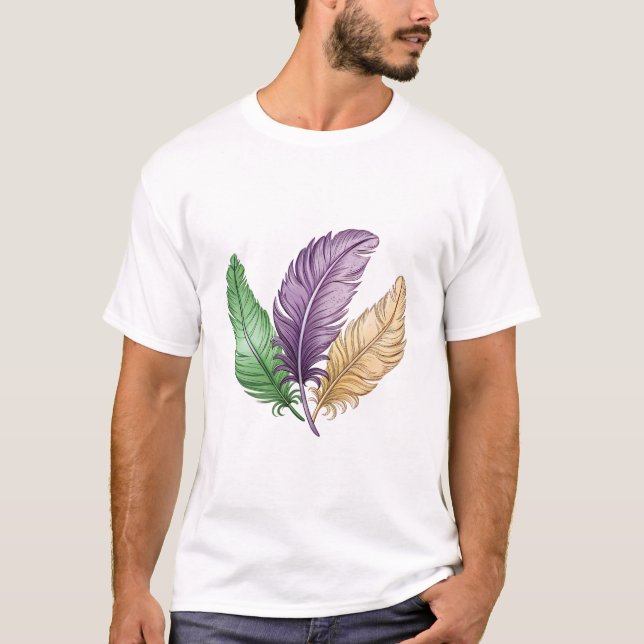 Camiseta Elegant Colorful Feathers Illustration (Anverso)