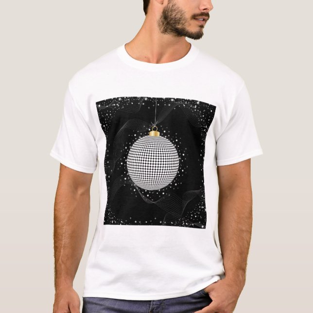 Camiseta Elegant Disco Ball Christmas Ornament (Anverso)