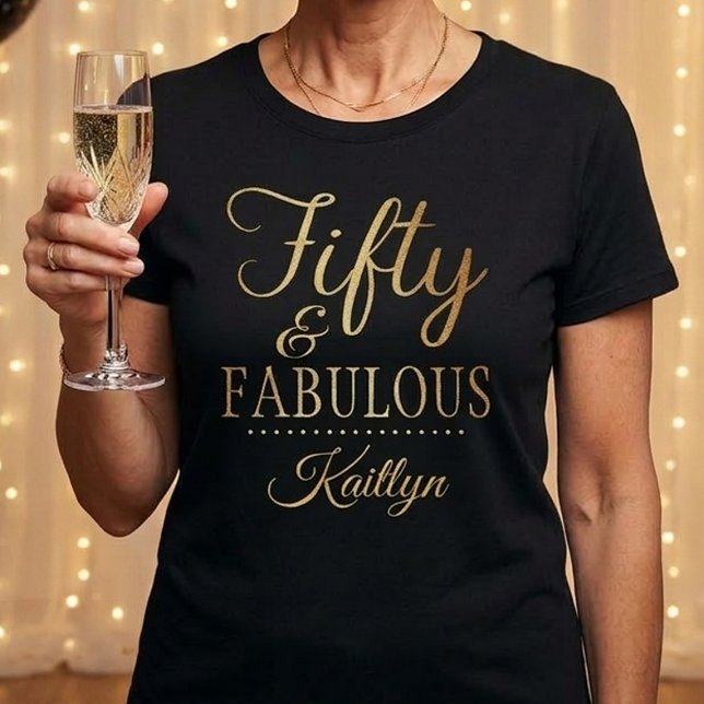 Camiseta Elegant Fifty and Fabulous! 50th Birthday Party (Subido por el creador)