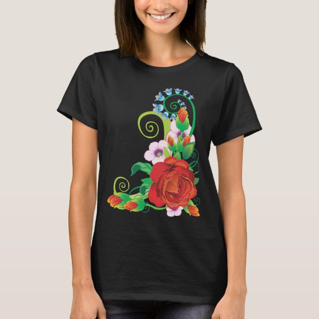 Camiseta  “Elegant Floral Flourish” (Anverso)