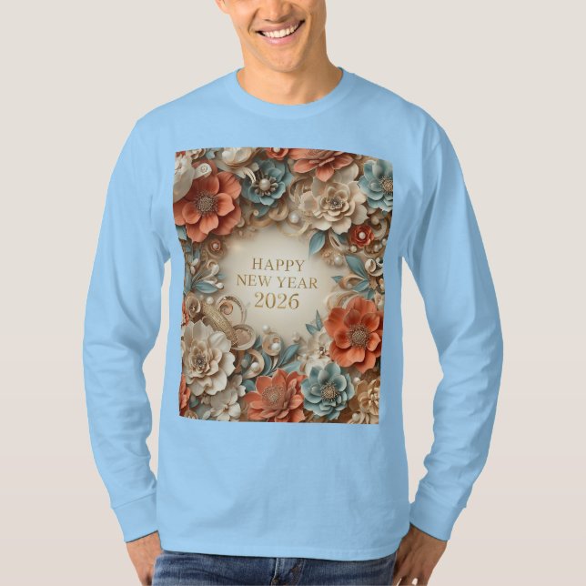 Camiseta elegant happy new year 2026 long sleeve (Anverso)