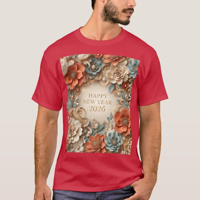 Camiseta elegant happy new year family t-shirt (Anverso)