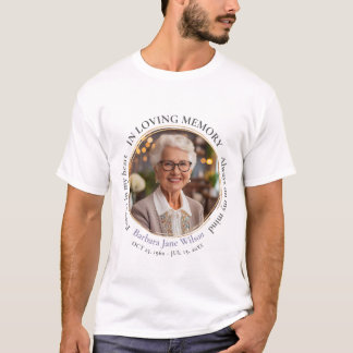 Camiseta Elegant In Loving Memory Memorial Funeral Keepsake