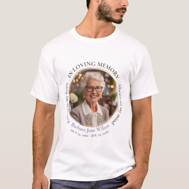 Camiseta Elegant In Loving Memory Memorial Funeral Keepsake (Anverso)