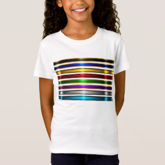 Camiseta Elegant Metallic Gradient Stripes Design
