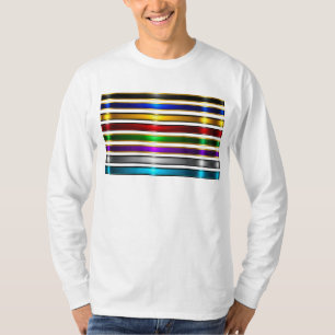 Camiseta Elegant Metallic Gradient Stripes Design