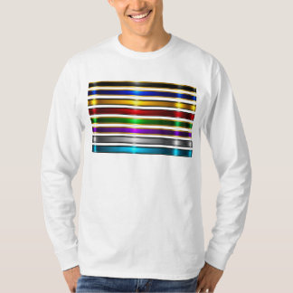 Camiseta Elegant Metallic Gradient Stripes Design