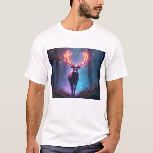Camiseta Elegant Minimalist Line Art Deer (Anverso)