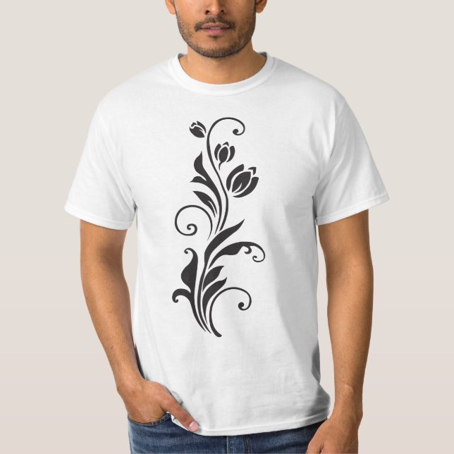 Camiseta Elegant Ornamental Floral Flower Art (Anverso)