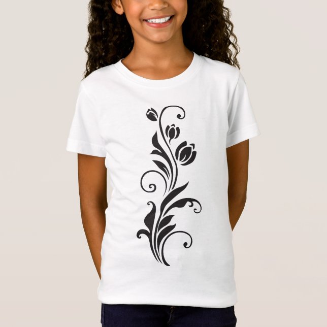 Camiseta Elegant Ornamental Floral Flower Art (Anverso)