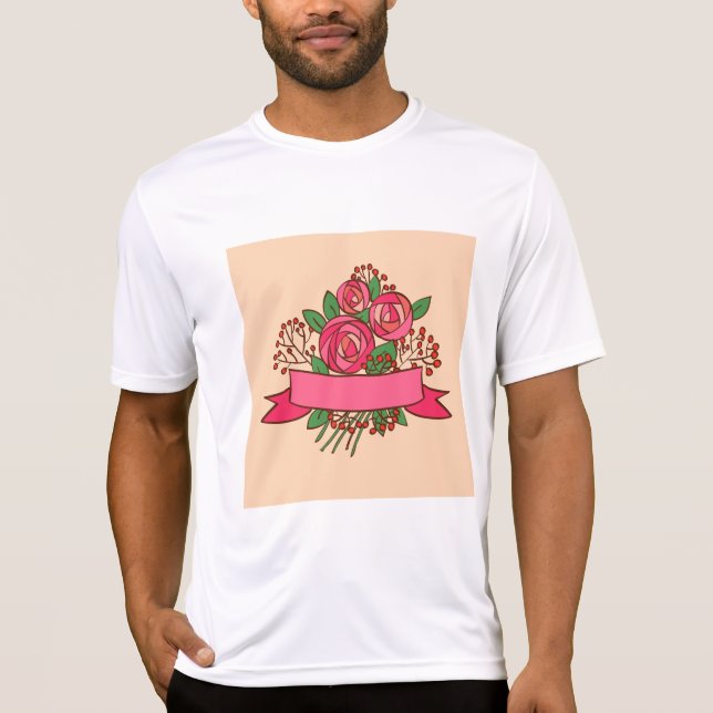 Camiseta Elegant Pink Rose Floral Bouquet (Anverso)