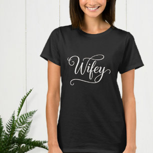 Camiseta Elegant Simple Black Wifey T-Shirt 