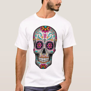Camiseta Elegant Sugar Skull Art – Day of the Dead Cráneo