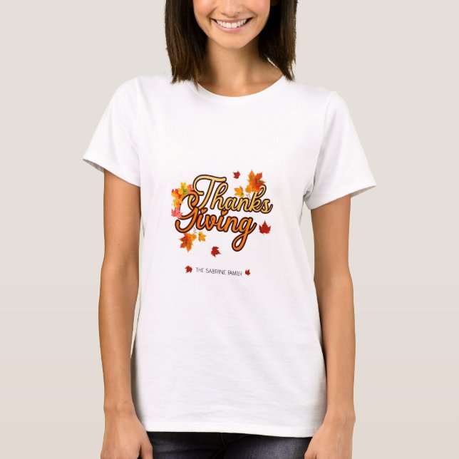 Camiseta Elegant Thanksgiving foliage autumn fall  (Anverso)