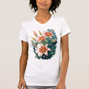 Camiseta Elegant Tiger Lilies Floral Arrangement Illustrati