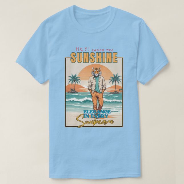 Camiseta Elegant Tiger on the Beach (Diseño del anverso)