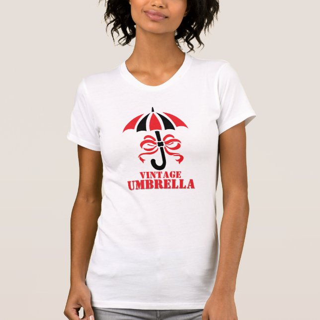 Camiseta Elegant Vintage Umbrella with Ribbon Bow Design (Anverso)