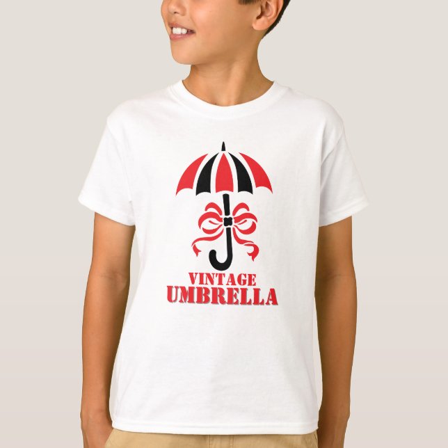 Camiseta Elegant Vintage Umbrella with Ribbon Bow Design (Anverso)