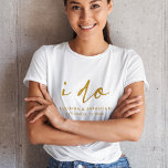 Camiseta Elegant Wedding Script Gold and White Bride<br><div class="desc">A stylish wedding design with handwritten script typography "I do" paired with modern typography title and bride and groom names in in gold on a simple white background. The perfect design for your special day!</div>