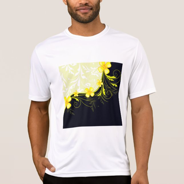 Camiseta Elegant Yellow Floral Damask (Anverso)