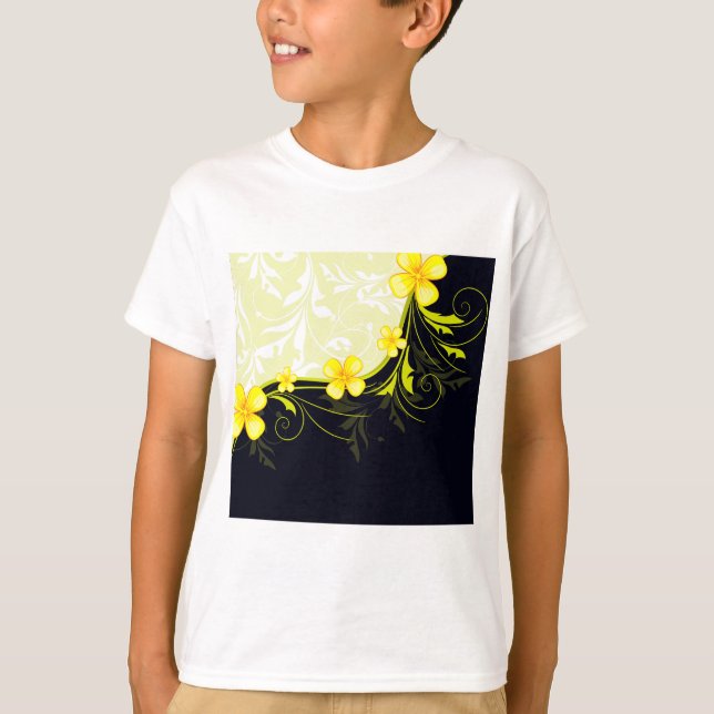 Camiseta Elegant Yellow Floral Damask (Anverso)
