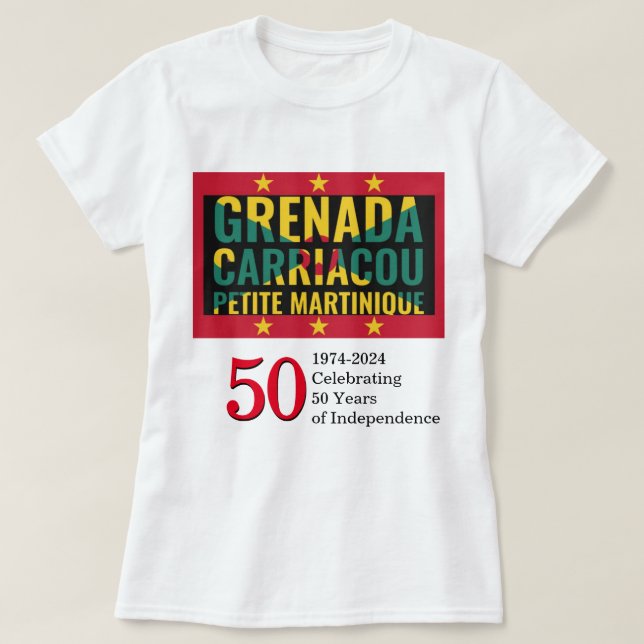 Camiseta Elegante 2024 50º aniversario de la independencia  (Diseño del anverso)