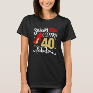 Camiseta Elegante 40 Fabuloso 40 cumpleaños P Y Decorat