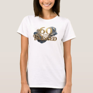 Camiseta Elegante 60 Y BENDITO Impresión Creativa