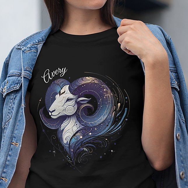Camiseta Elegante acuarela Aries Zodiac Personalizado (Subido por el creador)