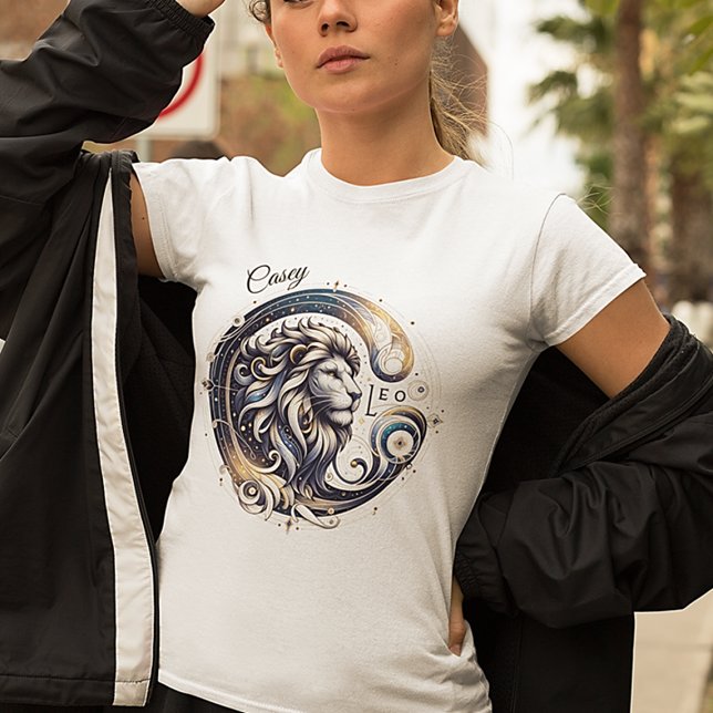 Camiseta Elegante acuarela Leo Zodiac Personalizado (Subido por el creador)