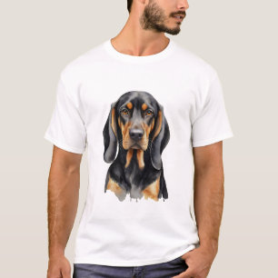 Camiseta Elegante acuarela Perro negro y moreno