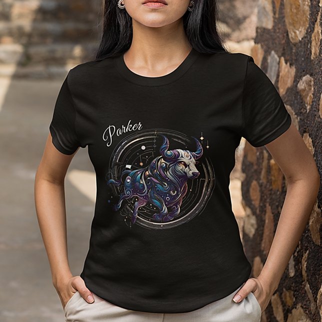 Camiseta Elegante acuarela Taurus Zodiac Personalizado (Subido por el creador)