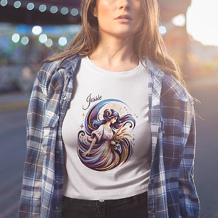 Camiseta Elegante acuarela Virgo Zodiac Personalizado