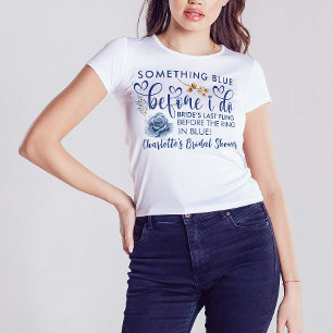 Camiseta Elegante Algo Azul Antes de Hacer Desayuno Nupcial