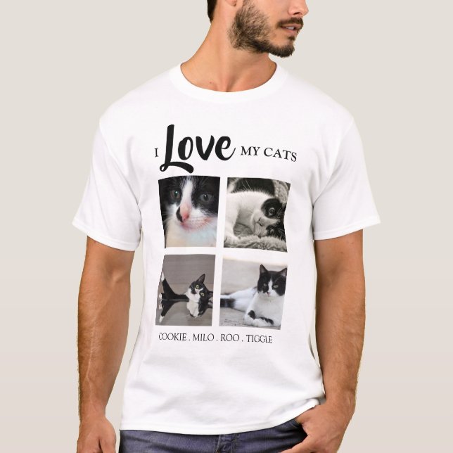 Camiseta Elegante | Amo Mi | Gato | Foto (Anverso)