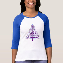 Camiseta Elegante árbol de Navidad azul púrpura