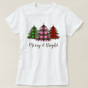 Camiseta Elegante árbol de Navidad de cuadros de Búfalo con