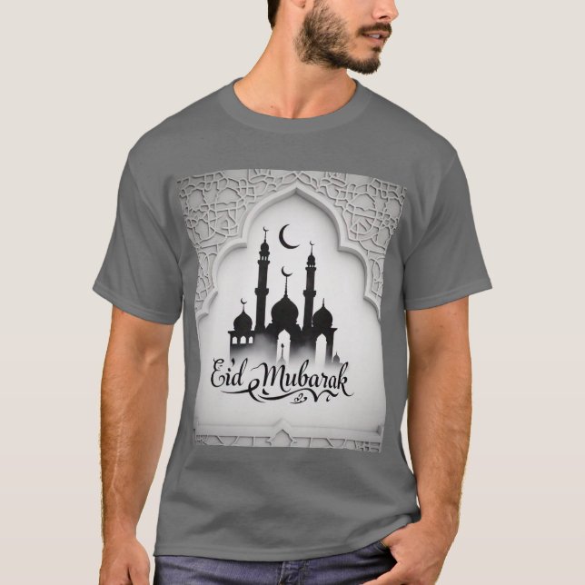 Camiseta Elegante arquitectura geométrica islámica Eid Muba (Anverso)