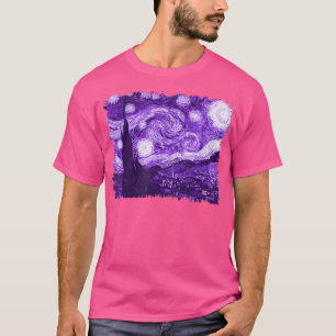 Camiseta Elegante Art Vintage Starry Night Remix Van Gogh C