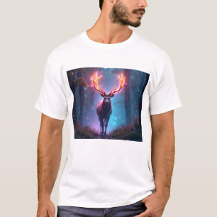 Camiseta Elegante arte de ciervo minimalista en líneas