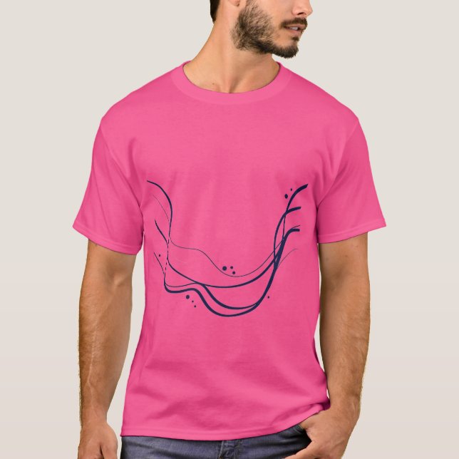 Camiseta Elegante arte de onda Minimalista (Anverso)