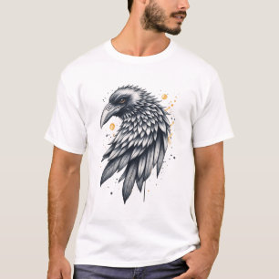 Camiseta Elegante arte de tinta de Raven