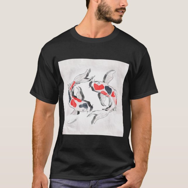 Camiseta Elegante arte natural de peces Koi (Anverso)