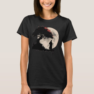 Camiseta Elegante arte samurai del árbol de la vida japonés