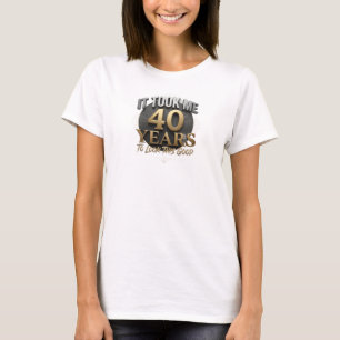 Camiseta Elegante Azul ME LLEVÓ 40 VER BIEN Artístico