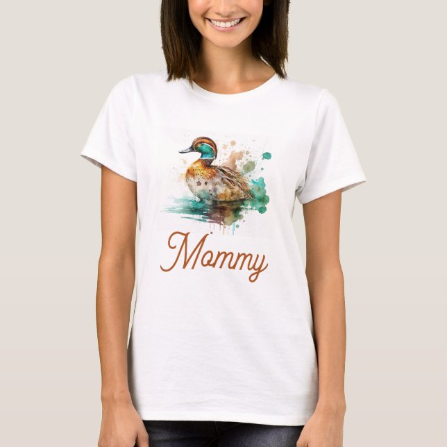 Camiseta Elegante Baby Shower de pato mallard enmarcado ver (Anverso)