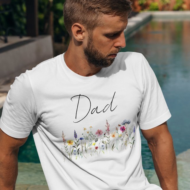 Camiseta Elegante Baby Shower Wildflower Meadow Dad (Subido por el creador)
