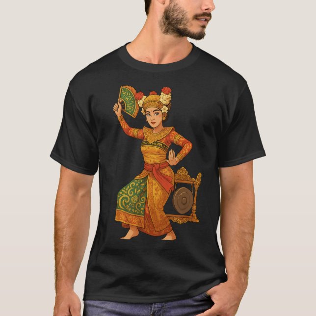 Camiseta Elegante bailarina de Bali - Uso de patrimonio ind (Anverso)
