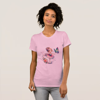 Camiseta Elegante Ballerina butterflys hirt para mujeres