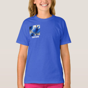 Camiseta Elegante ballet remolino en azul añil